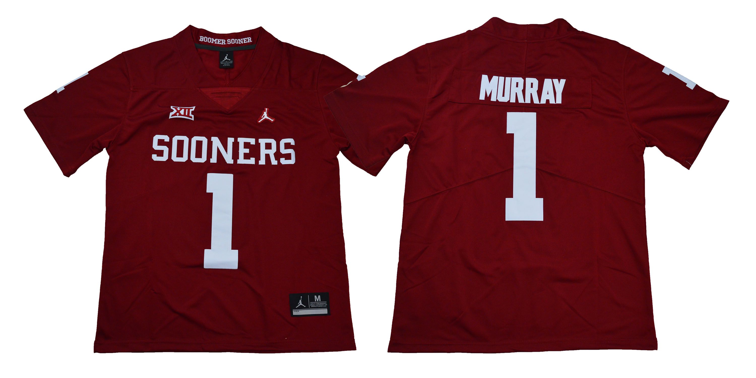 Men Oklahoma Sooners #1 Murray Red NCAA Jerseys